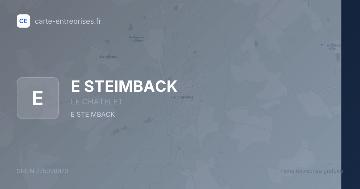 E STEIMBACK — 775028970 — fiche entreprise