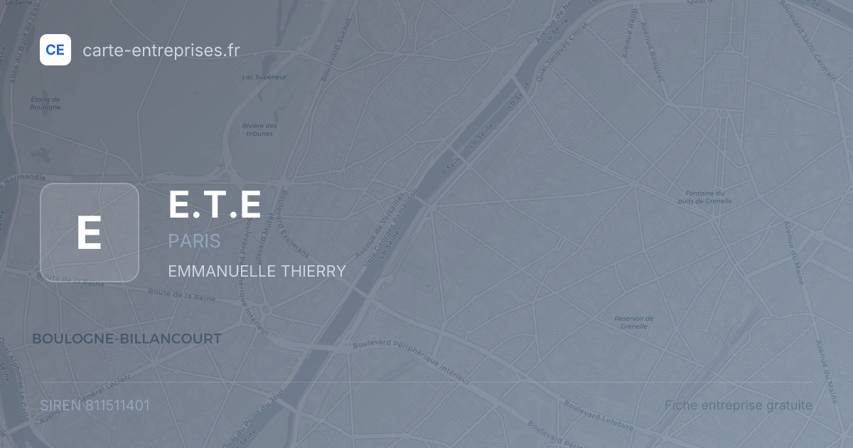 E.T.E — 811511401 — fiche entreprise
