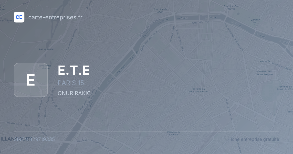 E.T.E — 829719335 — fiche entreprise
