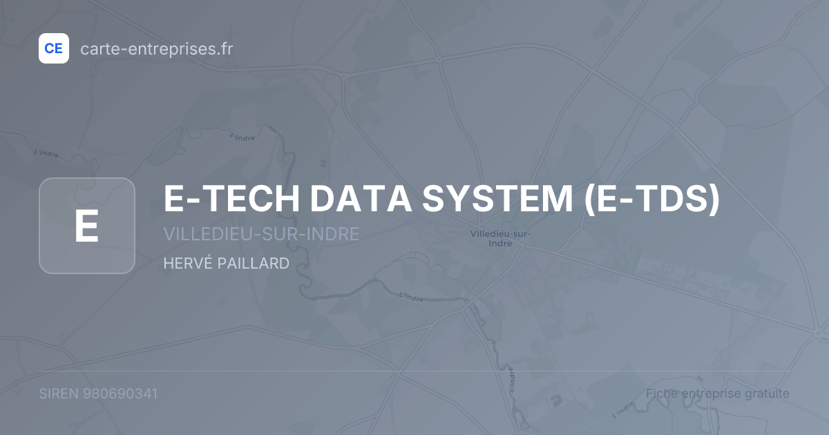 E-TECH DATA SYSTEM (E-TDS) — 980690341 — fiche entreprise