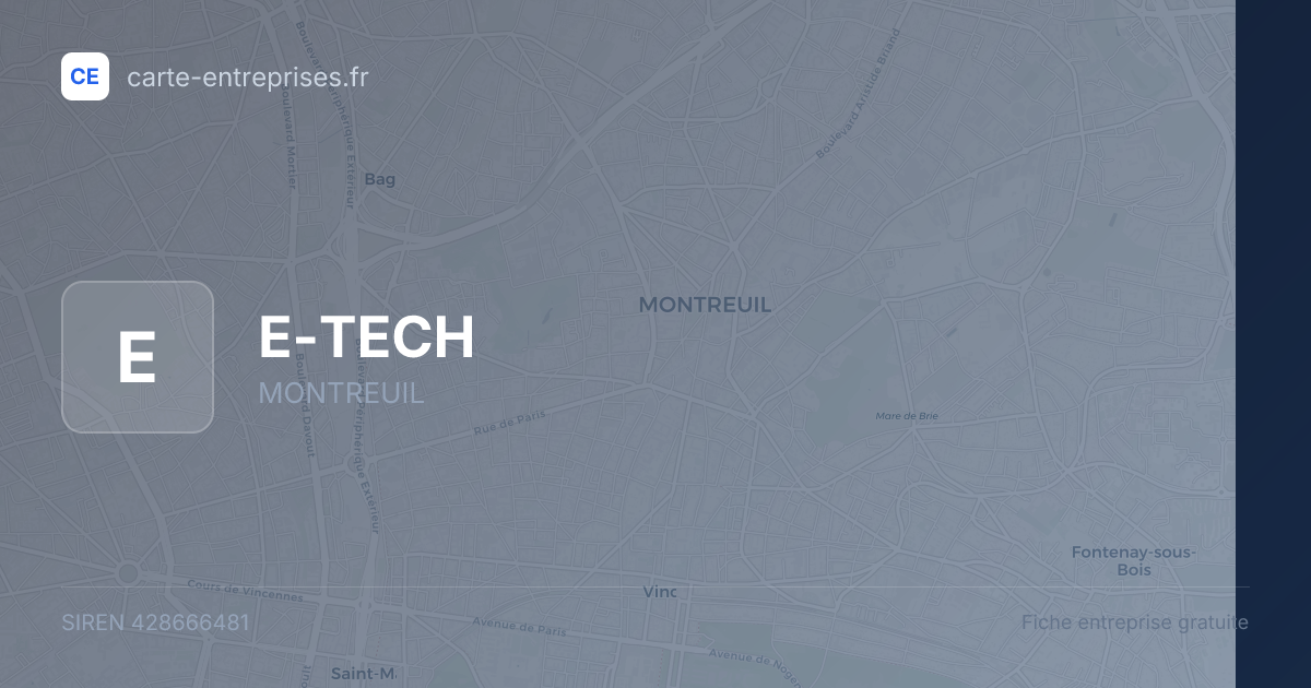 E-TECH — 428666481 — fiche entreprise