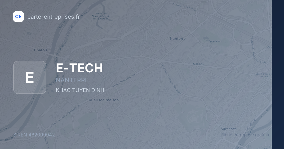 E-TECH — 482099942 — fiche entreprise