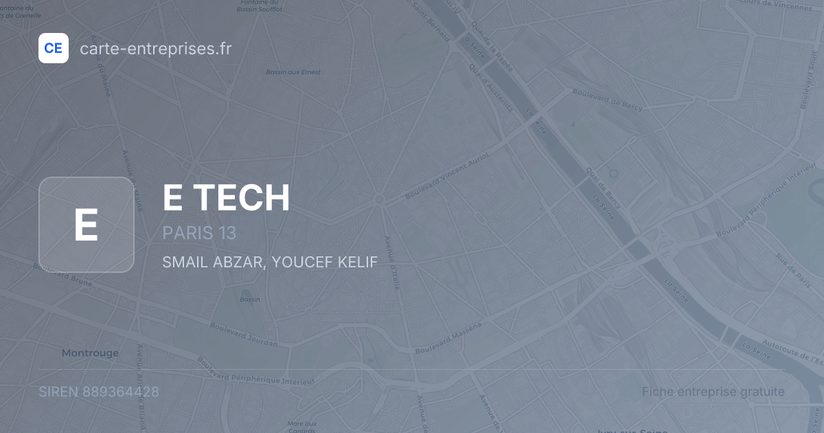 E TECH — 889364428 — fiche entreprise