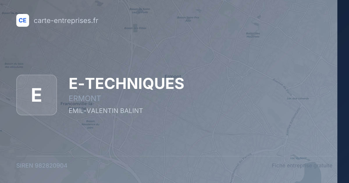 E-TECHNIQUES — 982820904 — fiche entreprise