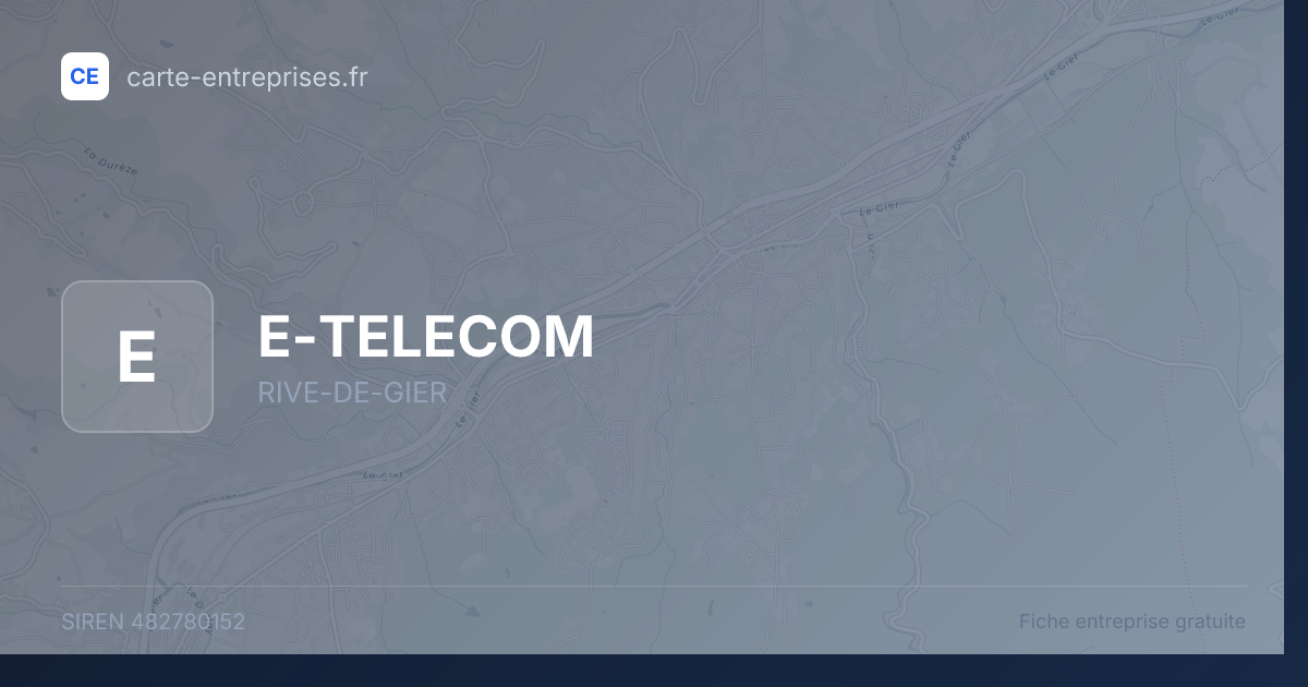 E-TELECOM — 482780152 — fiche entreprise