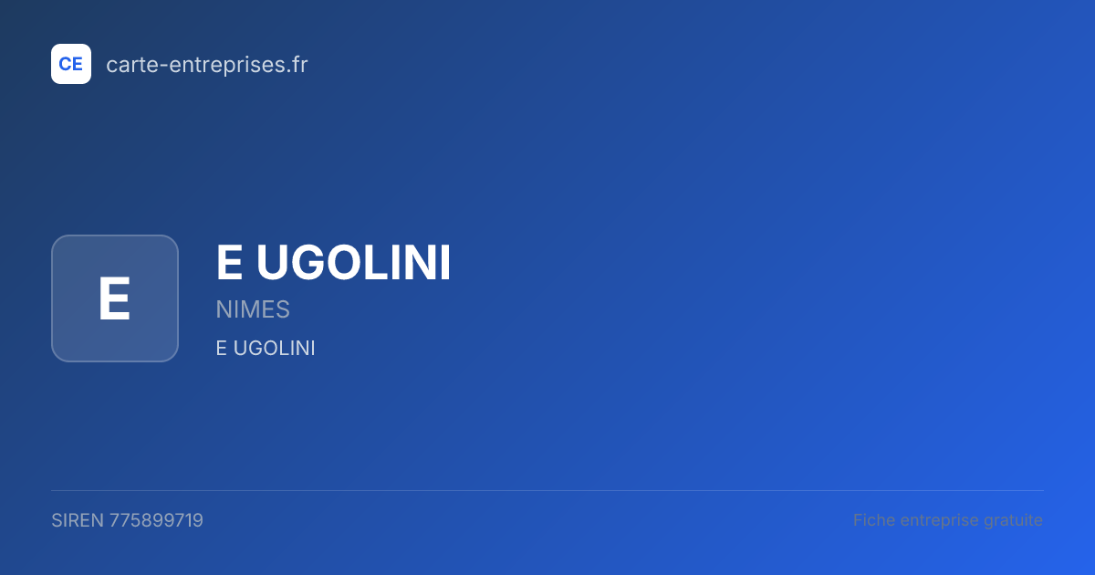 E UGOLINI — 775899719 — fiche entreprise