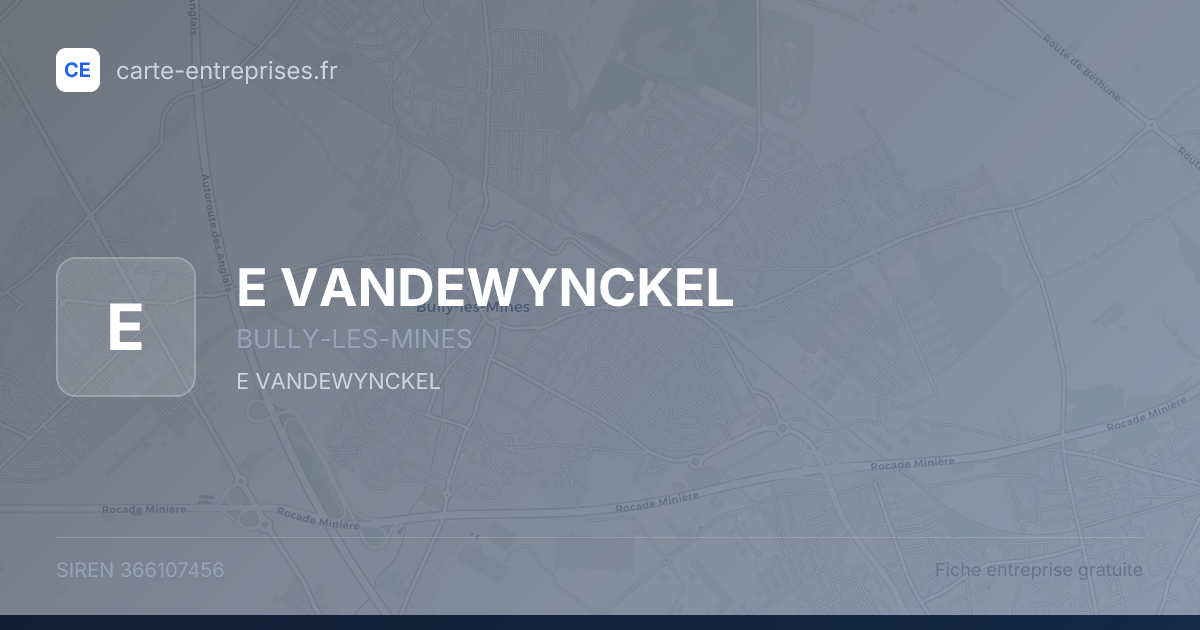 E VANDEWYNCKEL — 366107456 — fiche entreprise