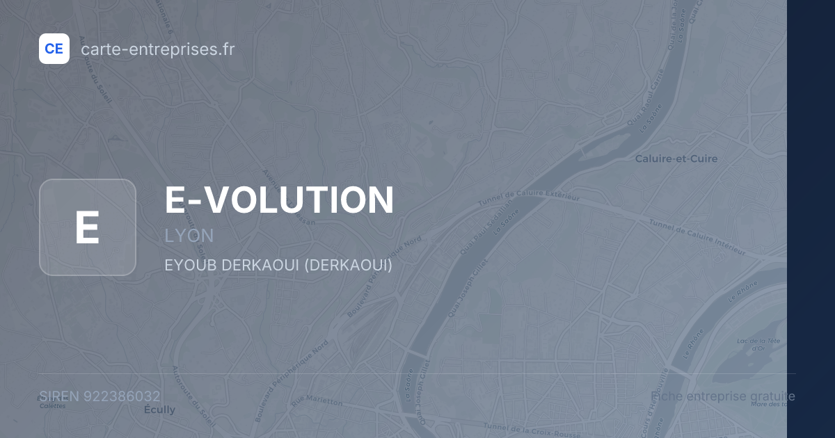 E-VOLUTION — 922386032 — fiche entreprise