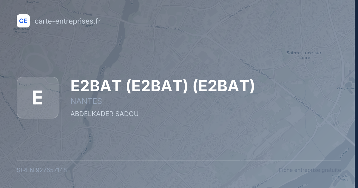E2BAT (E2BAT) (E2BAT) — 927657148 — fiche entreprise