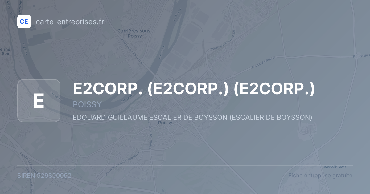 E2CORP. (E2CORP.) (E2CORP.) — 929800092 — fiche entreprise