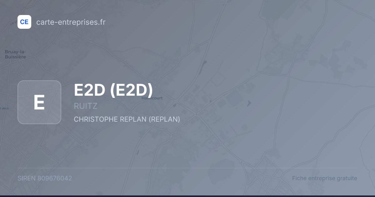 E2D — 809676042 — fiche entreprise