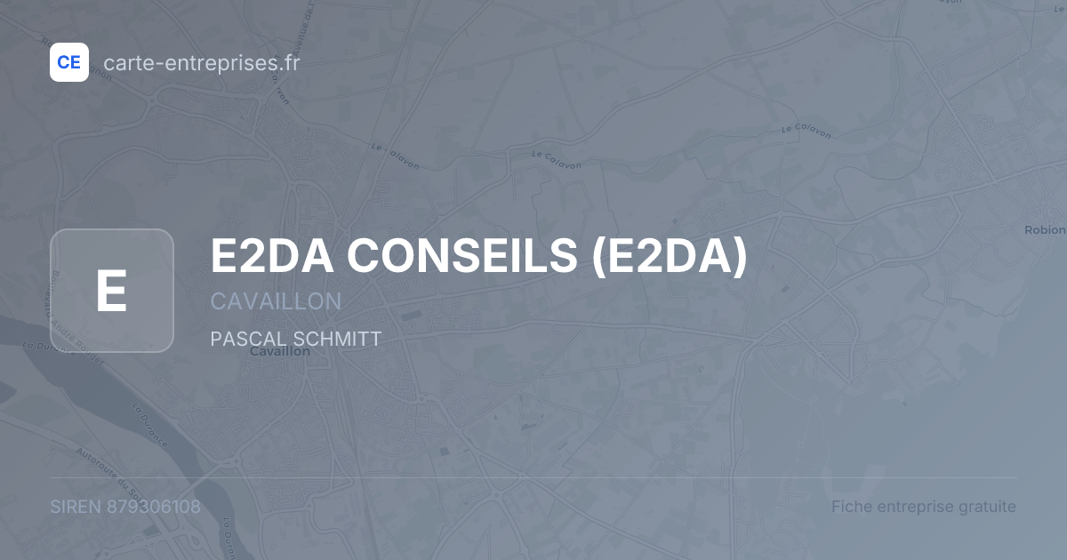 E2DA CONSEILS (E2DA) — 879306108 — fiche entreprise