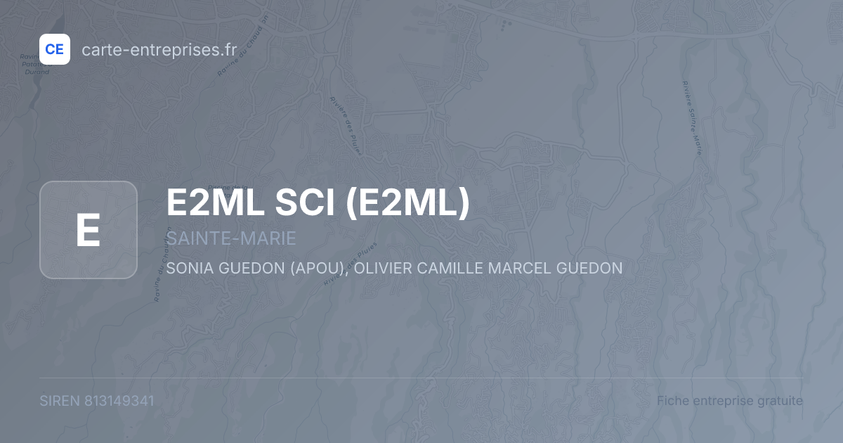 E2ML SCI (E2ML) — 813149341 — fiche entreprise