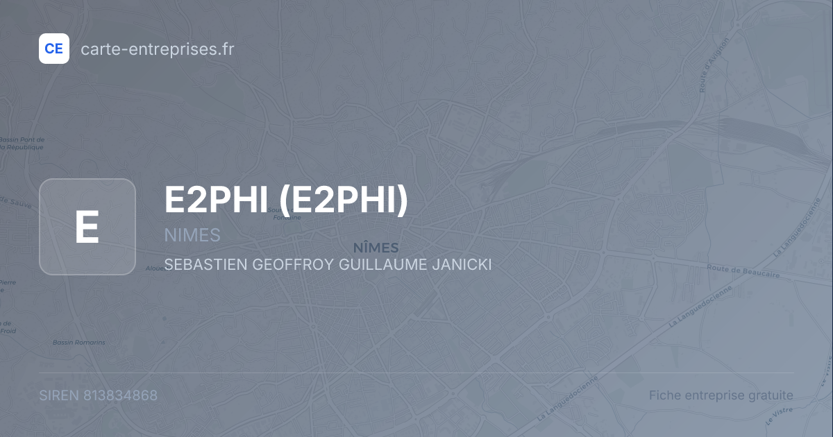 E2PHI — 813834868 — fiche entreprise