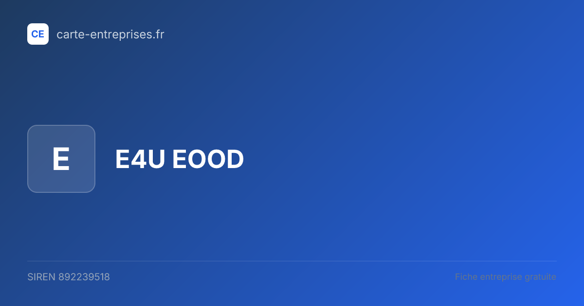 E4U EOOD — 892239518 — fiche entreprise