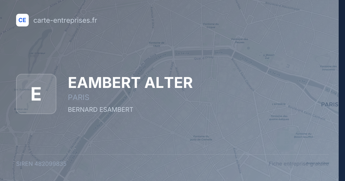 EAMBERT ALTER — 482099835 — fiche entreprise