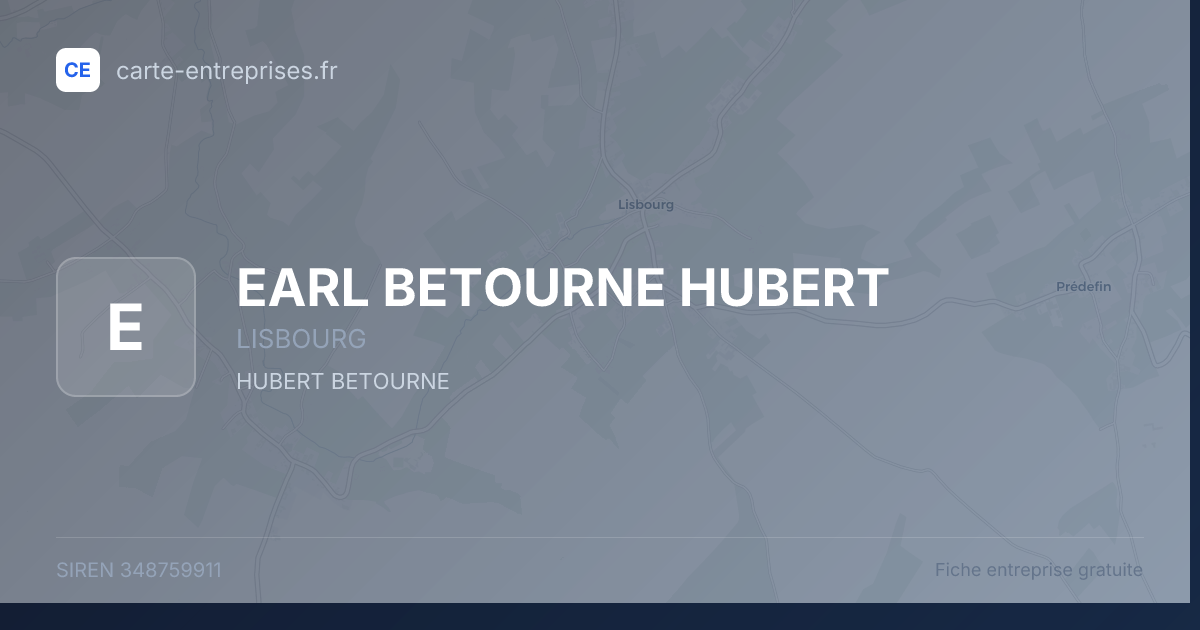 EARL BETOURNE HUBERT — 348759911 — fiche entreprise