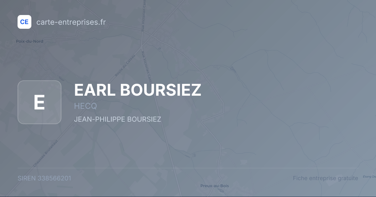 EARL BOURSIEZ — 338566201 — fiche entreprise