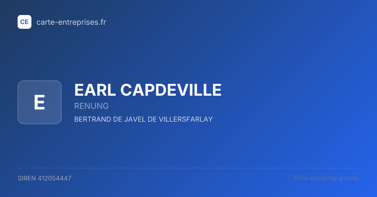 EARL CAPDEVILLE — 412054447 — fiche entreprise