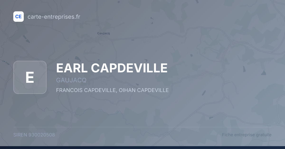 EARL CAPDEVILLE — 930020508 — fiche entreprise