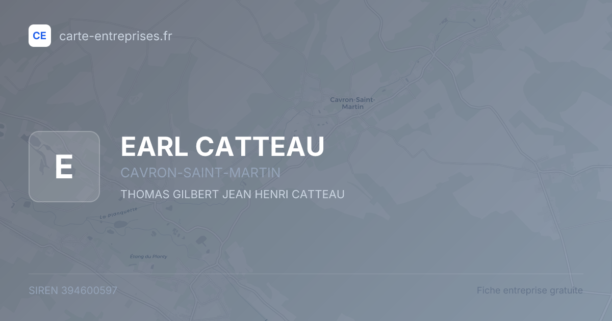 EARL CATTEAU — 394600597 — fiche entreprise