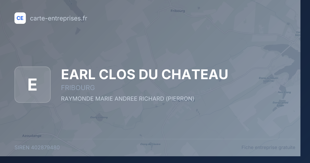 EARL CLOS DU CHATEAU — 402879480 — fiche entreprise
