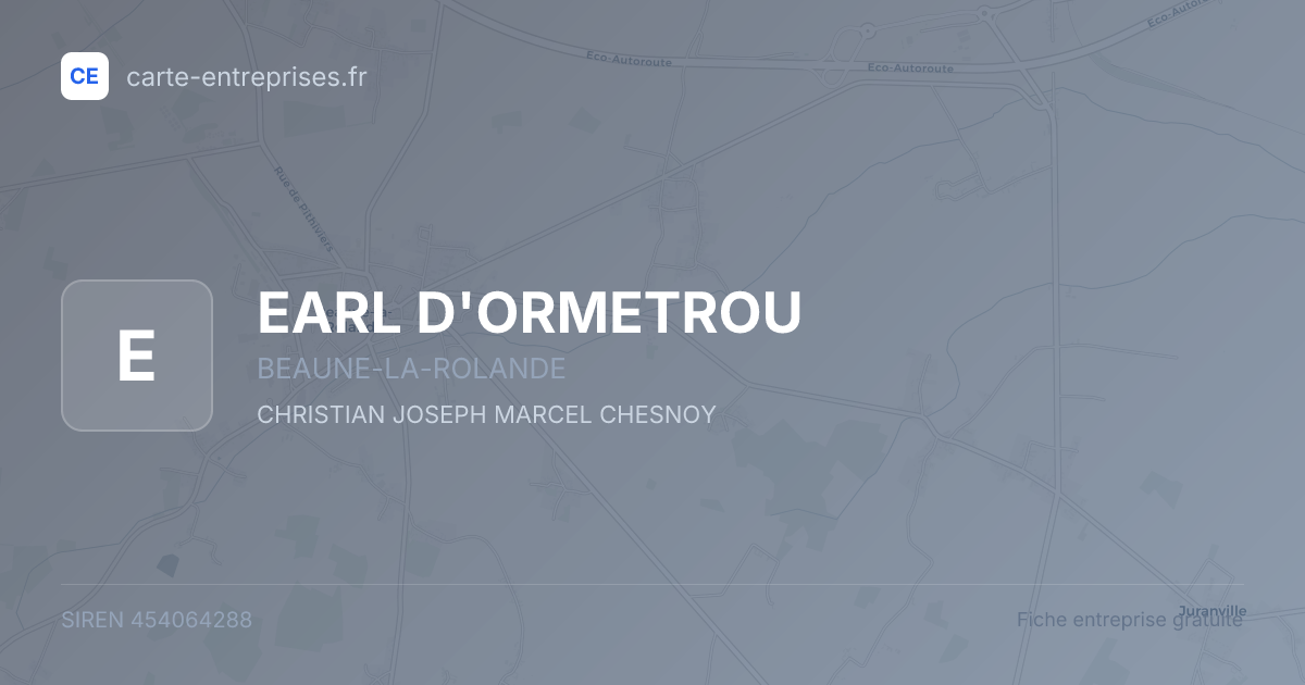 EARL D'ORMETROU — 454064288 — fiche entreprise