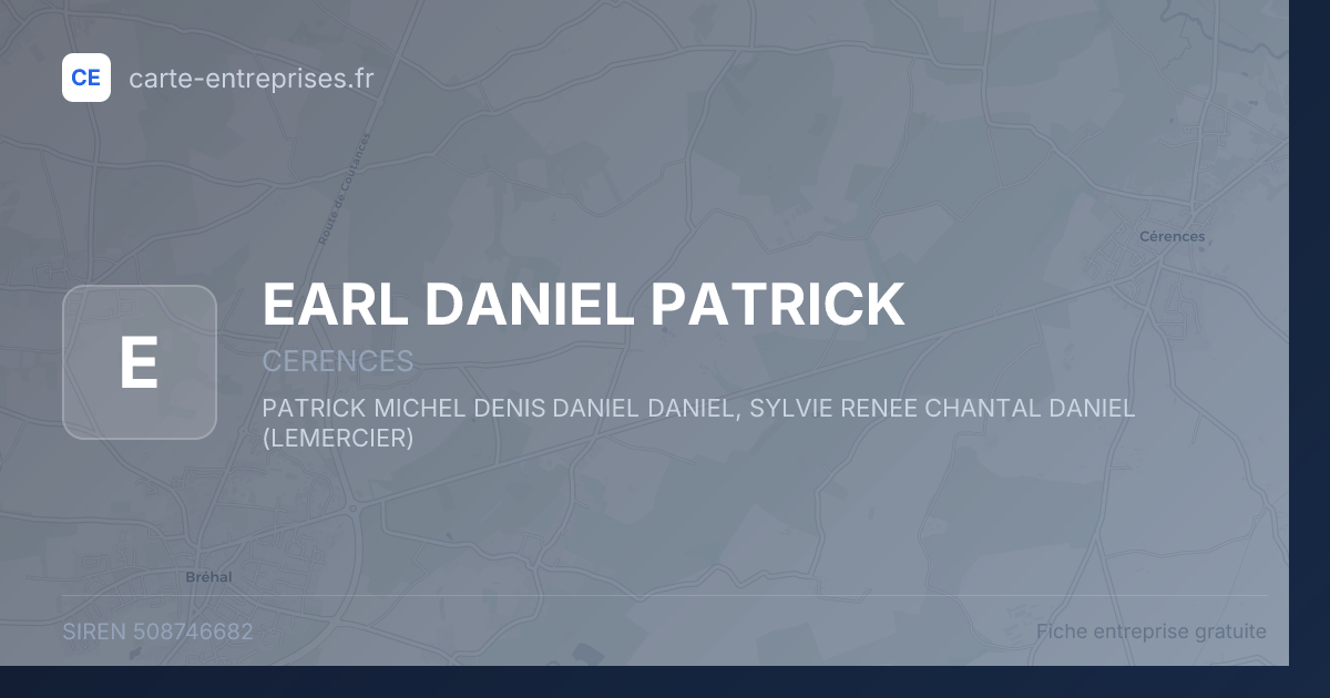 EARL DANIEL PATRICK — 508746682 — fiche entreprise