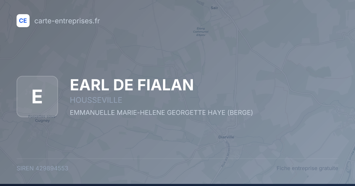 EARL DE FIALAN — 429894553 — fiche entreprise