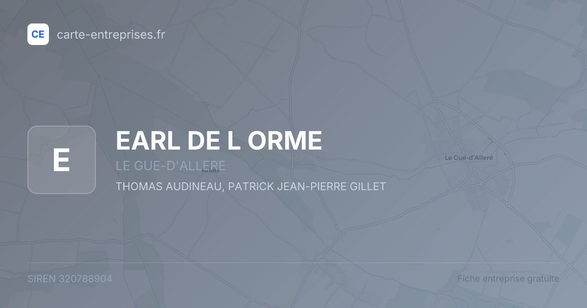 EARL DE L ORME — 320788904 — fiche entreprise