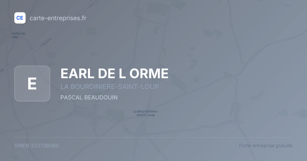EARL DE L ORME — 333736080 — fiche entreprise