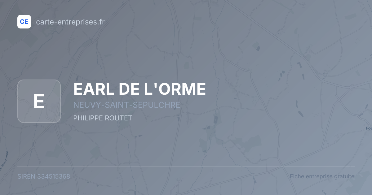 EARL DE L'ORME — 334515368 — fiche entreprise