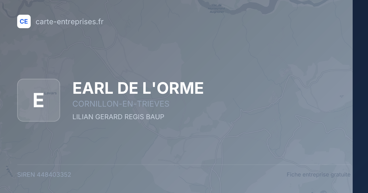 EARL DE L'ORME — 448403352 — fiche entreprise