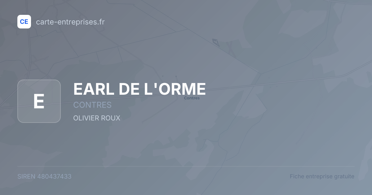 EARL DE L'ORME — 480437433 — fiche entreprise