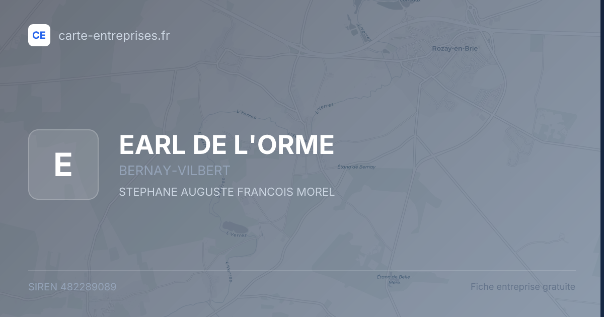 EARL DE L'ORME — 482289089 — fiche entreprise