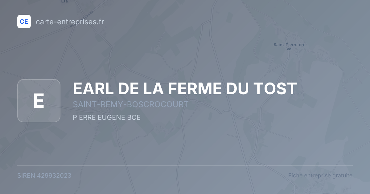 EARL DE LA FERME DU TOST — 429932023 — fiche entreprise