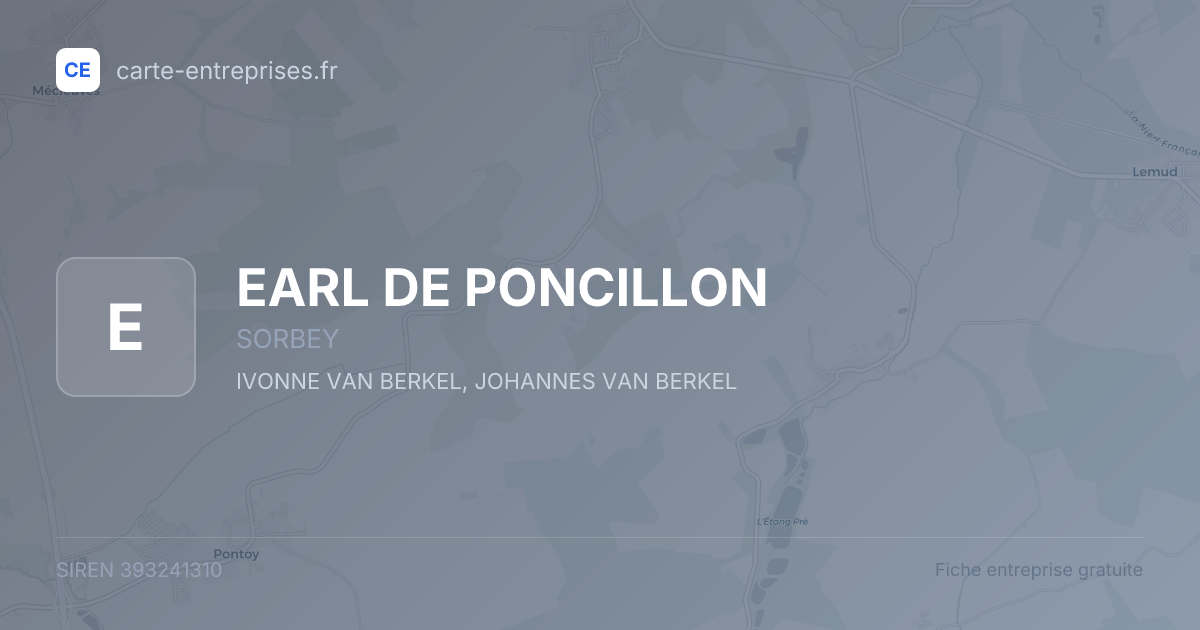 EARL DE PONCILLON — 393241310 — fiche entreprise