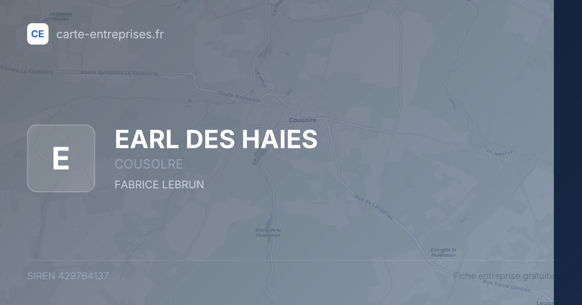 EARL DES HAIES — 429764137 — fiche entreprise