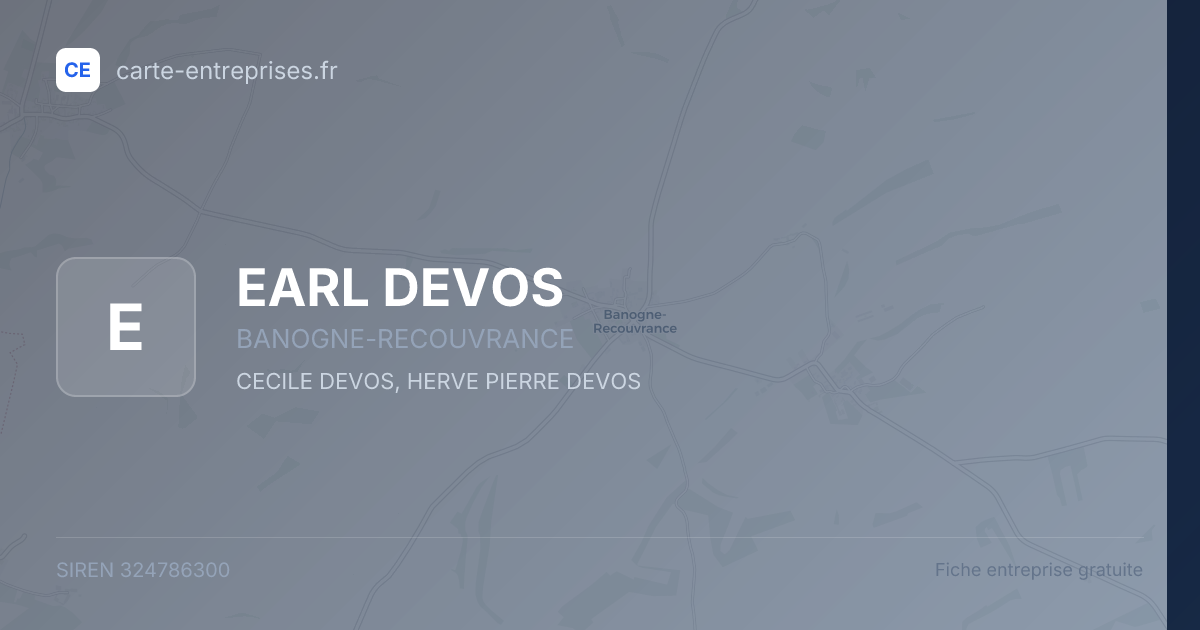 EARL DEVOS — 324786300 — fiche entreprise