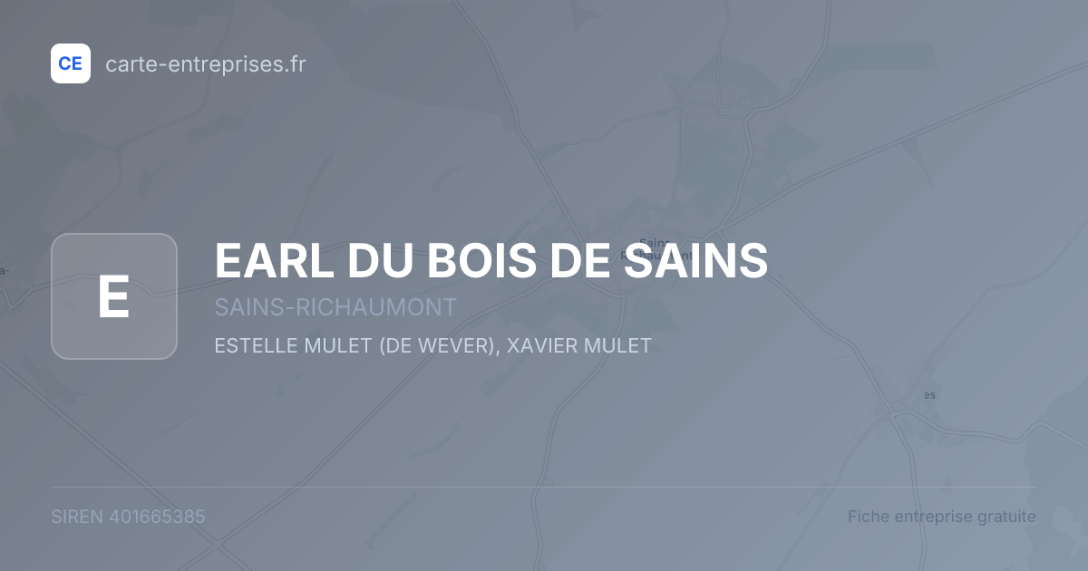 EARL DU BOIS DE SAINS — 401665385 — fiche entreprise