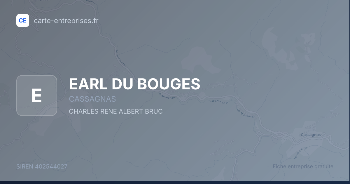 EARL DU BOUGES — 402544027 — fiche entreprise