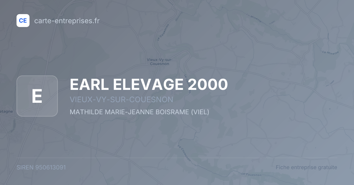 EARL ELEVAGE 2000 — 950613091 — fiche entreprise