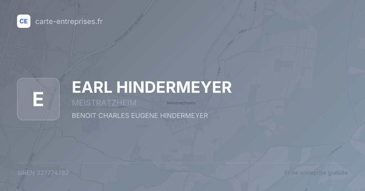EARL HINDERMEYER — 327774782 — fiche entreprise