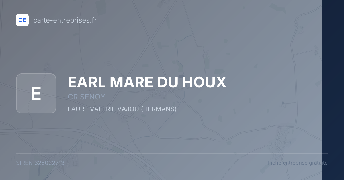 EARL MARE DU HOUX — 325022713 — fiche entreprise