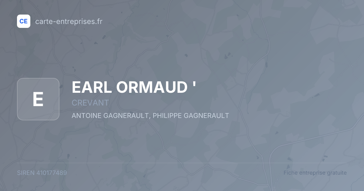 EARL ORMAUD ' — 410177489 — fiche entreprise