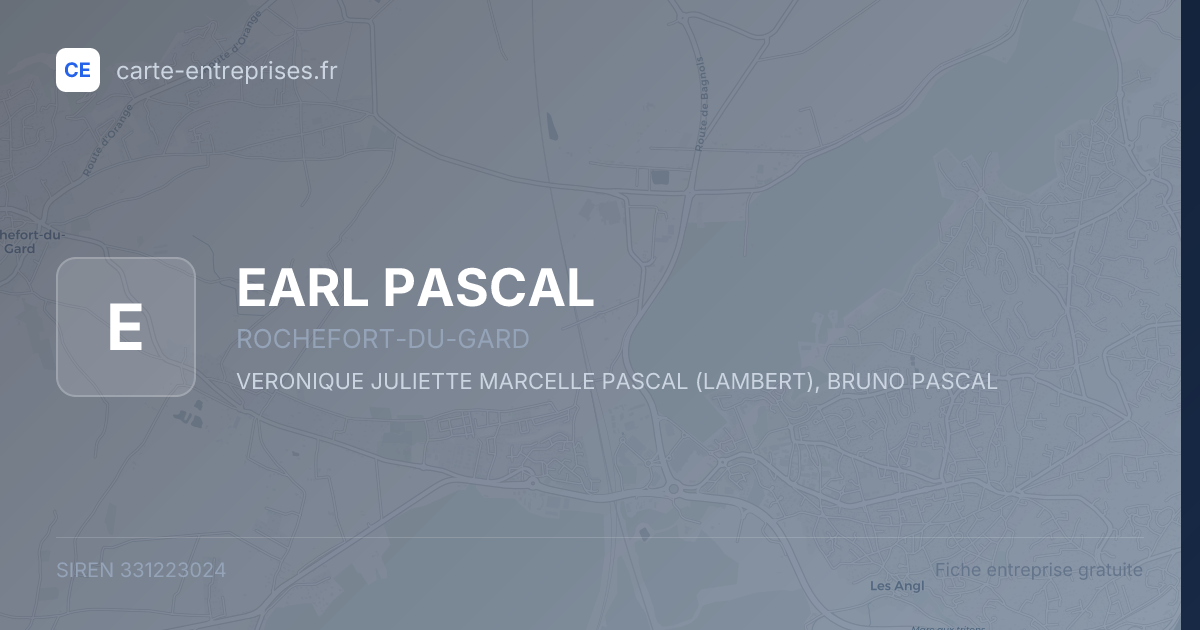 EARL PASCAL — 331223024 — fiche entreprise