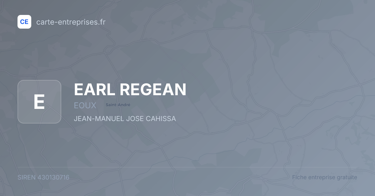 EARL REGEAN — 430130716 — fiche entreprise