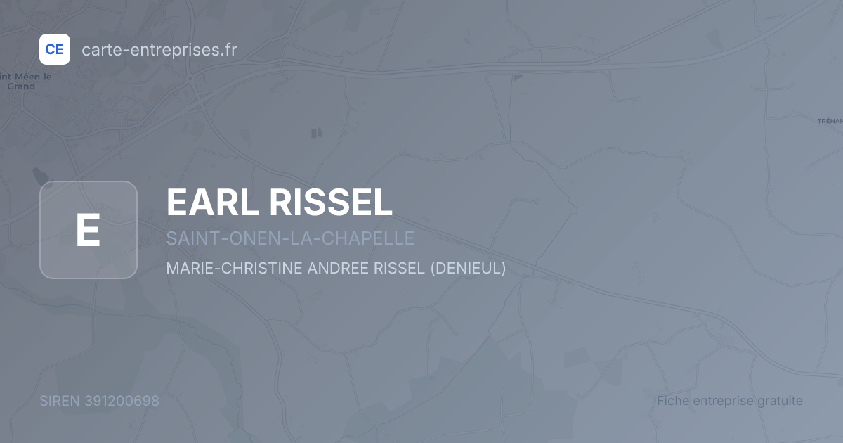 EARL RISSEL — 391200698 — fiche entreprise