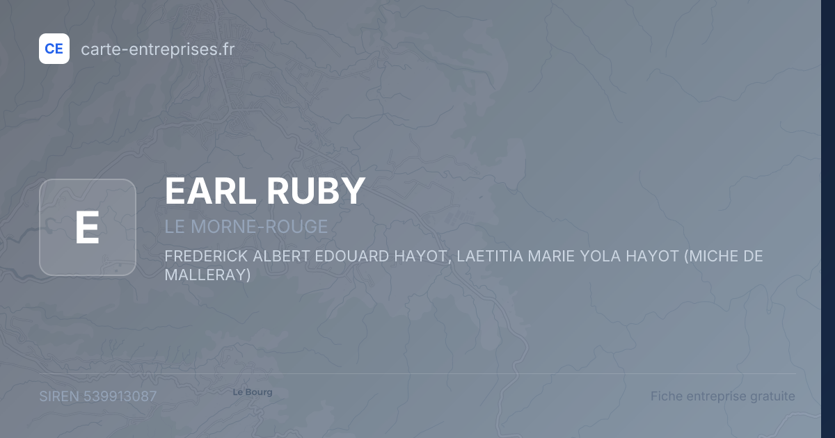 EARL RUBY — 539913087 — fiche entreprise