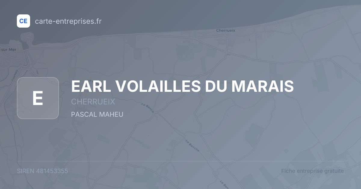 EARL VOLAILLES DU MARAIS — 481453355 — fiche entreprise